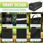 K KNODEL Car Boot Organiser with Foldable Cover, Car Storage Box and Bag, Large Boot Tidy with 3 Compartments, Car Organiser for Vehicle and Suv (Large, Black) - Image 2