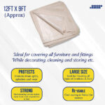 Laminated Cotton Dust Sheets for Painting & Decorating 12'x9' (3.6mx2.7m) | Paint Sheets | Drop Cloth | Painting & Paint Cover Sheets | Dust Sheets for Furniture | Reusable - Image 5