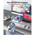 SooPii USB Charging Station Organizer for Multiple Devices, 6 Ports 50W Charging Dock With 6 Cables and Upgraded i-Watch Charger Holder Included, for Phones,Tablets and Other Electronics,White - Image 4