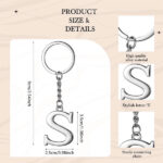 Gulfmew Letter Keychain Silver Alphabet Initial Keyring Chain Car Key Ring Chain Gift Bag Charm for Women Men Friends Family(K) - Image 5