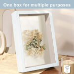 3D Shadow Box Frame A4 - 22.7x31.4 cm Deep 3D Box Frame for Tabletop or Wall Display, White Wooden Photo Frame for Crafts, Memorabilia, Flowers, Tickets, and Medals (5 cm Depth) - Image 3