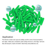 TA-VIGOR 50Pcs Rubber End Caps, 16mm ID Round Flexible Screw End Caps Thread Protectors, Green Vinyl Bolt Covers Rubber Covers for Screws, Tubes, Cables, Wires, etc - Image 2