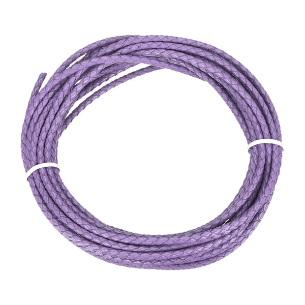 1 sourcing map Braided Leather Cord, 4mm Round Braided Faux Leather Necklace Cord Bolo Tie String 2 Yard for Jewelry Making Necklace Crafts Beading Braiding 67 - Image 1