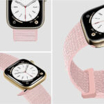 EIHAIHIS Double Tour Braided Solo Loop for Apple Watch Strap 38mm 40mm 41mm 42mm 44mm 45mm 49mm, Adjustable Elastic Replacement Band for iWatch Series 8 Ultra 7 6 SE 5 4 3 2 1, Pearl Pink - Image 3