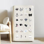 Fashionable Silver Ins Style Stickers Pack for Girls Teens, 100PCS Small Size Vintage Vsco Cyberpunk Aesthetics Decals, Waterproof Vinyl Trendy Stickers - Image 2