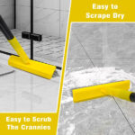 DALIPER 2 in 1 V-shape Grout Scrubbing Brush with 127CM Long Handle, 180°Rotatable Grout Cleaning Brush Grout Line Scrubber Shower Tile Scrub with Stiff Bristle for Bathroom Kitchen Shower Baseboards - Image 3