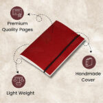 AUROVILLE PAPERS Handcrafted Eucalyptus Leaf Imprint 80-Page Pocket Travel Mini Diary Notebook â€“ 8 x 13 Cms with Elastic Closure, Perfect Planner, Journaling, and Sketching - (Any One Design) - Image 3