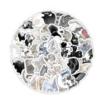 Fashionable Silver Ins Style Stickers Pack for Girls Teens, 100PCS Small Size Vintage Vsco Cyberpunk Aesthetics Decals, Waterproof Vinyl Trendy Stickers - Image 3