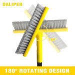 DALIPER 2 in 1 V-shape Grout Scrubbing Brush with 127CM Long Handle, 180°Rotatable Grout Cleaning Brush Grout Line Scrubber Shower Tile Scrub with Stiff Bristle for Bathroom Kitchen Shower Baseboards - Image 4