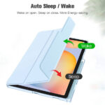 FINTIE SlimShell Case for Samsung Galaxy Tab S6 Lite 10.4 Inch 2024/2022/ 2020, Lightweight Stand Translucent Frosted Back Cover with S Pen Holder, Auto Wake/Sleep, Blue - Image 3