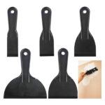 LYTIVAGEN 5 PCS Plastic Putty Knife Flexible Paint Scrapers Tool Painters Putty for Spackling, Patching, Decals, Wallpaper, Baking, Wall, Car Putty and Painting (1.5/2/3/4 / 6 Inch)