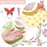 Airssory 100 pcs 10 Styles Spring Butterfly Resin Cabochon with Cute Insect 3D No Hole Beads for DIY Jewellery Making Embellishment Craft Art Nail - Image 4