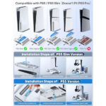 PS5 / PS5 Slim Stand and Cooling Station with LED Controller Charging Station for Playstation 5 Console, 2H Fast PS5 Controller Charger, PS5 Accessories with 3 Levels Cooling Fan/Headset Holder - Image 5