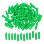 TA-VIGOR 50Pcs Rubber End Caps, 16mm ID Round Flexible Screw End Caps Thread Protectors, Green Vinyl Bolt Covers Rubber Covers for Screws, Tubes, Cables, Wires, etc