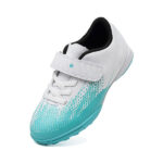 Lvptsh Boys Girls Football Boots Kids Athletic Soccer Cleats Shoes Indoor Outdoor Spikes Football Competition Shoes Boy's SneakersWhite Blue