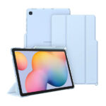 FINTIE SlimShell Case for Samsung Galaxy Tab S6 Lite 10.4 Inch 2024/2022/ 2020, Lightweight Stand Translucent Frosted Back Cover with S Pen Holder, Auto Wake/Sleep, Blue