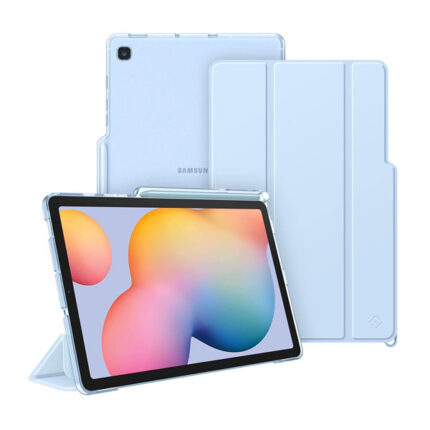 FINTIE SlimShell Case for Samsung Galaxy Tab S6 Lite 10.4 Inch 2024/2022/ 2020, Lightweight Stand Translucent Frosted Back Cover with S Pen Holder, Auto Wake/Sleep, Blue