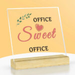 Colleague Appreciation Gifts for Women Office Sweet Office Sign Acrylic Plaque with Wood Stand Thank You Gifts for Coworkers Employee Boss Day Gift Work Bestie Gifts Christmas Birthday Gifts