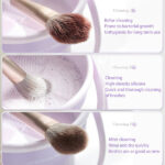 Veki 3 in 1 Makeup Brush Cleaning Mat, Silicone Makeup Brush Scrubber, Cosmetic Brushes Cleaner for Cleaning Drying and Storing, Cosmetic Cleaner Bowl for Make Up Brushes, Powder Puff (Upgrade Cream) - Image 2