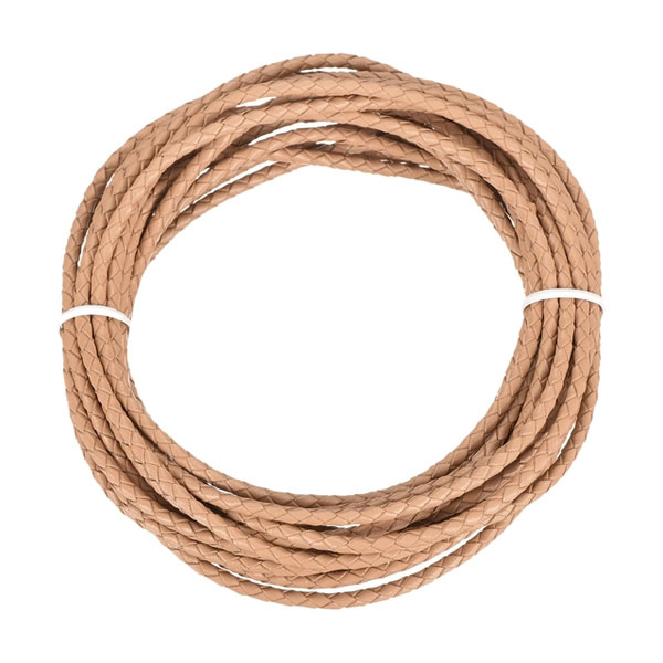 Untitled-1 sourcing map Braided Leather Cord, 4mm Round Braided Faux Leather Necklace Cord Bolo Tie String 2 Yard for Jewelry Making Necklace Crafts Beading Braiding 58 - Image 1