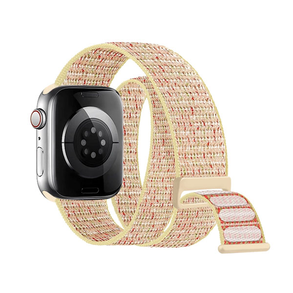 Untitled-1 EIHAIHIS Double Tour Braided Solo Loop for Apple Watch Strap 38mm 40mm 41mm 42mm 44mm 45mm 49mm, Adjustable Elastic Replacement Band for iWatch Series 8 Ultra 7 6 SE 5 4 3 2 1, Starlight - Image 1