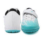 Lvptsh Boys Girls Football Boots Kids Athletic Soccer Cleats Shoes Indoor Outdoor Spikes Football Competition Shoes Boy's SneakersWhite Blue - Image 3