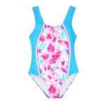 Gogokids Kids One Piece Swimsuit, Girls Quick Dry Sports Swimwear, Toddler Cross Back Bathing Suit Swimming Costume Blue