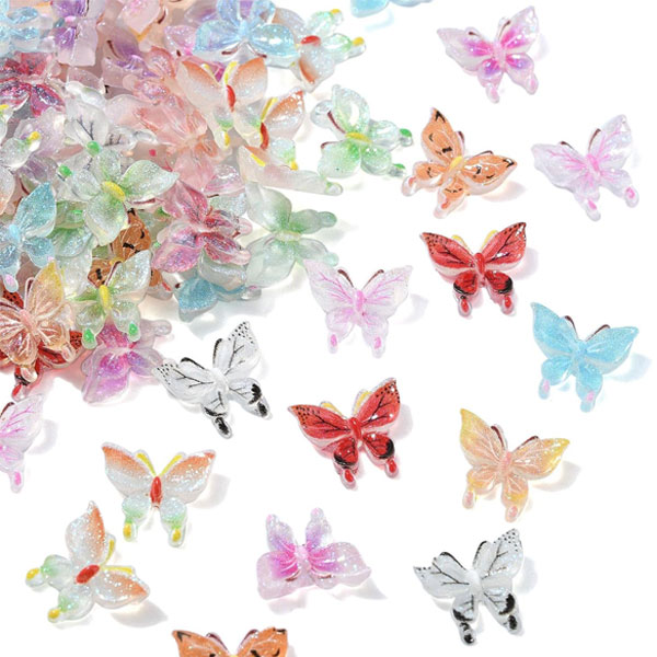 Untitled-1-Recovered Airssory 100 pcs 10 Styles Spring Butterfly Resin Cabochon with Cute Insect 3D No Hole Beads for DIY Jewellery Making Embellishment Craft Art Nail - Image 1