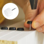 METALLIXITY Furniture Feet Nail (14mm/0.55in) 40Pcs, Plastic Round Thick Base Chair Glides Sliders - for Chairs Sofa Furniture Sliders Protector Pad, White - Image 3