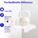 BedShelfie The Original Bedside Shelf - 3 Colours / 2 Sizes - AS DISPLAYED INNER Corporate (Normal Size, Bamboo in White) - Image 3