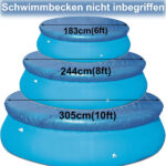 WINOK Round Swimming Pool Cover, Anti Dust Rainproof, Easy Set, UV Resistant, Blue (12 FT) - Image 2