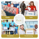 Wedding Card Box Elegant White and Gold Wedding Card Post Box for Reception, Wedding Envelope Money Card Box with 10 White Card for Party Wedding Raffle Donation Vote Fundraising Valentine's Day - Image 3