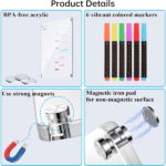 Ninyoon Weekly Calendar Meal Planner for Fridge, Magnetic Acrylic Fridge Menu Dry Erase Board with 6 Markers 6 Hanging Hardware 6 Gaskets - 1 Set (Clear - 11.8x15.7 - Weekly) - Image 3