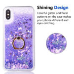 Mo-Somnus For iPhone XS Max Case Glitter [Free Tempered Glass Screen Protector], Flowing Liquid Floating Bling Shiny Sparkle Glitter Case Cover For iPhone XS Max 6.5" (Purple) - Image 2