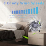 NCONCO USB Rechargeable Desk Fan with Smart Sensor, Silent Portable Small Personal Cooling Fan with 5 Modes, Mini Table Fan for Home Office Car Indoor Outdoor, 2 Angles Adjustable - Image 3