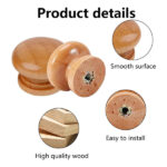 LZYDKH 12 PCS Wooden Drawer Knobs, Round Wood Drawer Handles Wooden Door Knobs with Screws for Kitchen, Furniture, Cabinet, Cupboard 35 x 26mm - Image 3