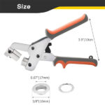 DASBET Grommet Handheld Hole Punch Plier | Portable Handheld Grommet Pliers Hand Press Tool with 500pcs Grommets of 3/8 Inch (10mm) Silver Eyelets - Image 3