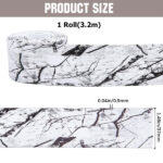 GORGECRAFT 10.5Ft x 37mm Caulk Tape Self Adhesive Waterproof Caulking Sealant Tape Peel and Stick Sealing Decorative Strip for Kitchen Countertop Toilet Sink Bathroom Floor Wall Edge Protector Marble - Image 2