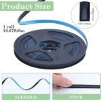 GORGECRAFT Black Sealant Tape 6M Mildewproof Gap Tape 8mm Tile Edging Line Trim Waterproof Caulk Strip Shower Sealing Strip for Ceiling Stove Sink Wall Corner Baseboard Floor Kitchen Bathroom Decor - Image 3