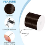 PATIKIL Elastic String for Bracelets, 0.8mm x 131-Yard Stretchy Bracelet String Stretch Bead Cord for Seed Beads, Jewelry and Bracelets Making, Brown - Image 2