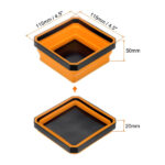 sourcing map Foldable Magnetic Bowl 4.3" Bowl Diameter Collapsible Small Metal Parts Tool Tray Holder Plastic Parts Organizing Cup for Fixing Screw Bolts Nuts Washers Pins, Orange - Image 4