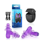 Swimming Ear Plugs 2 Pairs Waterproof Noise Reduction with Cord
