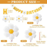 10pcs Daisy Balloons Baby Shower Decorations – Yellow & White - Image 3