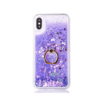 Mo-Somnus For iPhone XS Max Case Glitter [Free Tempered Glass Screen Protector], Flowing Liquid Floating Bling Shiny Sparkle Glitter Case Cover For iPhone XS Max 6.5" (Purple)