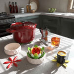 Pot coasters drink coasters made of silicone, 4 pieces in 4 different sizes (simple) (Bright) - Image 3