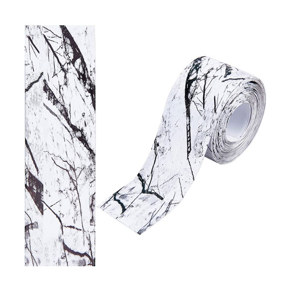 3 GORGECRAFT 10.5Ft x 37mm Caulk Tape Self Adhesive Waterproof Caulking Sealant Tape Peel and Stick Sealing Decorative Strip for Kitchen Countertop Toilet Sink Bathroom Floor Wall Edge Protector Marble - Image 1