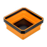 sourcing map Foldable Magnetic Bowl 4.3" Bowl Diameter Collapsible Small Metal Parts Tool Tray Holder Plastic Parts Organizing Cup for Fixing Screw Bolts Nuts Washers Pins, Orange
