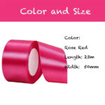 50mm Rose Red Satin Ribbon for Gift Wrapping, Wedding, DIY & Party Decorations - Image 2
