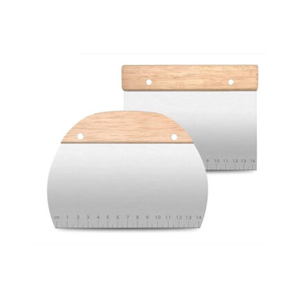 XPOOP 2 Pieces Pizza Dough Spatula Great as Dough Cutter for Bread. Cake Scraper with Wooden Handle-Dough Spatula Scraper for Baking Cake Dough Preparation Very Suitable for Novices