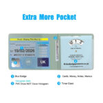 DMLuna PU Leather Disabled Blue Badge and Timer Holder Wallet Protector Disability Parking Permit Hologram Safe, PVC Does Not Cover Hologram, Agave Green - Image 4